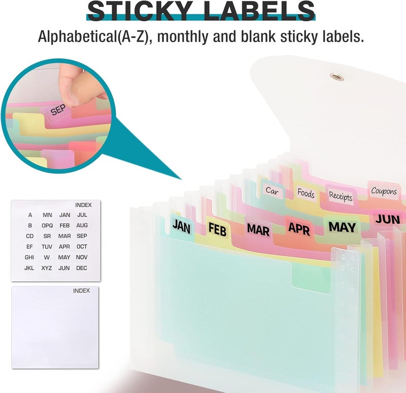 H4D Coupon Receipt Holder, 13 Pocket Accordion File Organizer, 7x4.5 Inches, Colored - Image 3